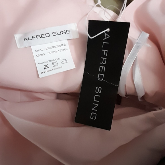 Alfred Sung Satin Midi Dress D768 - Picture 8 of 9